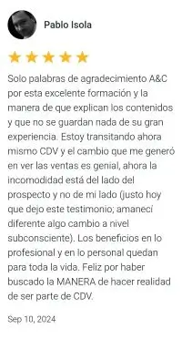 Opinión alumno formación CDV